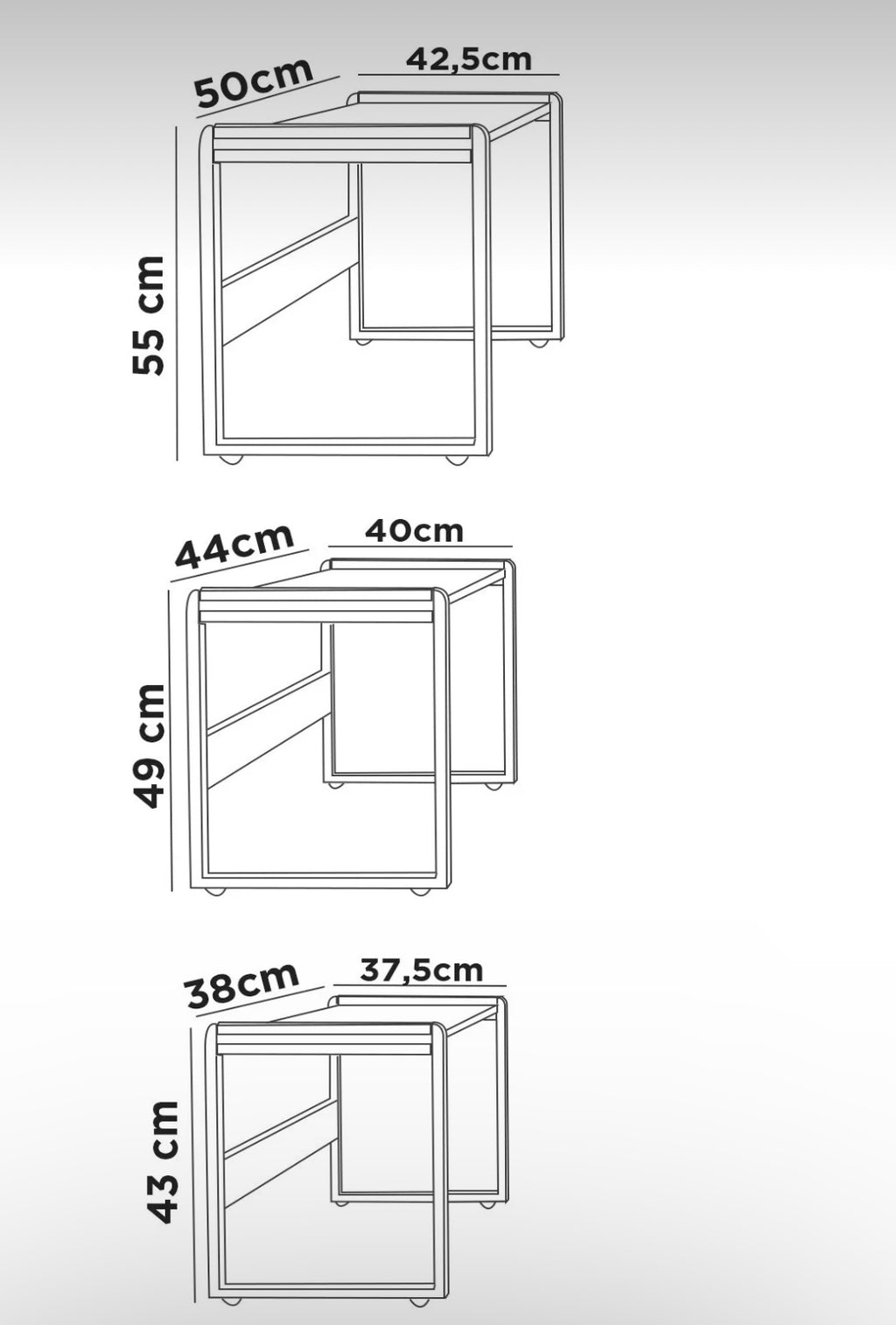 SleekStack Trio Nesting Tables