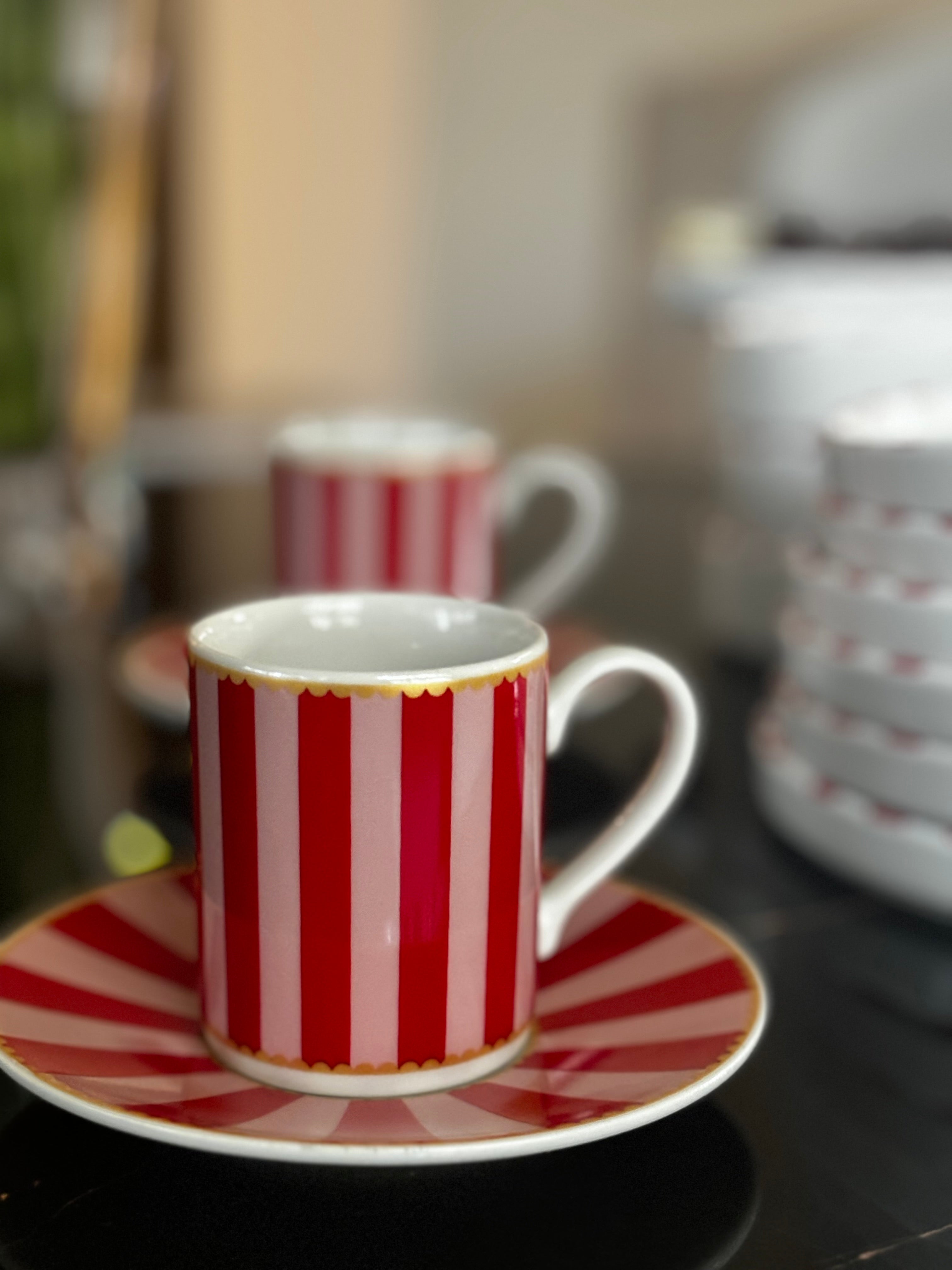Candy Stripe Espresso Set (6)