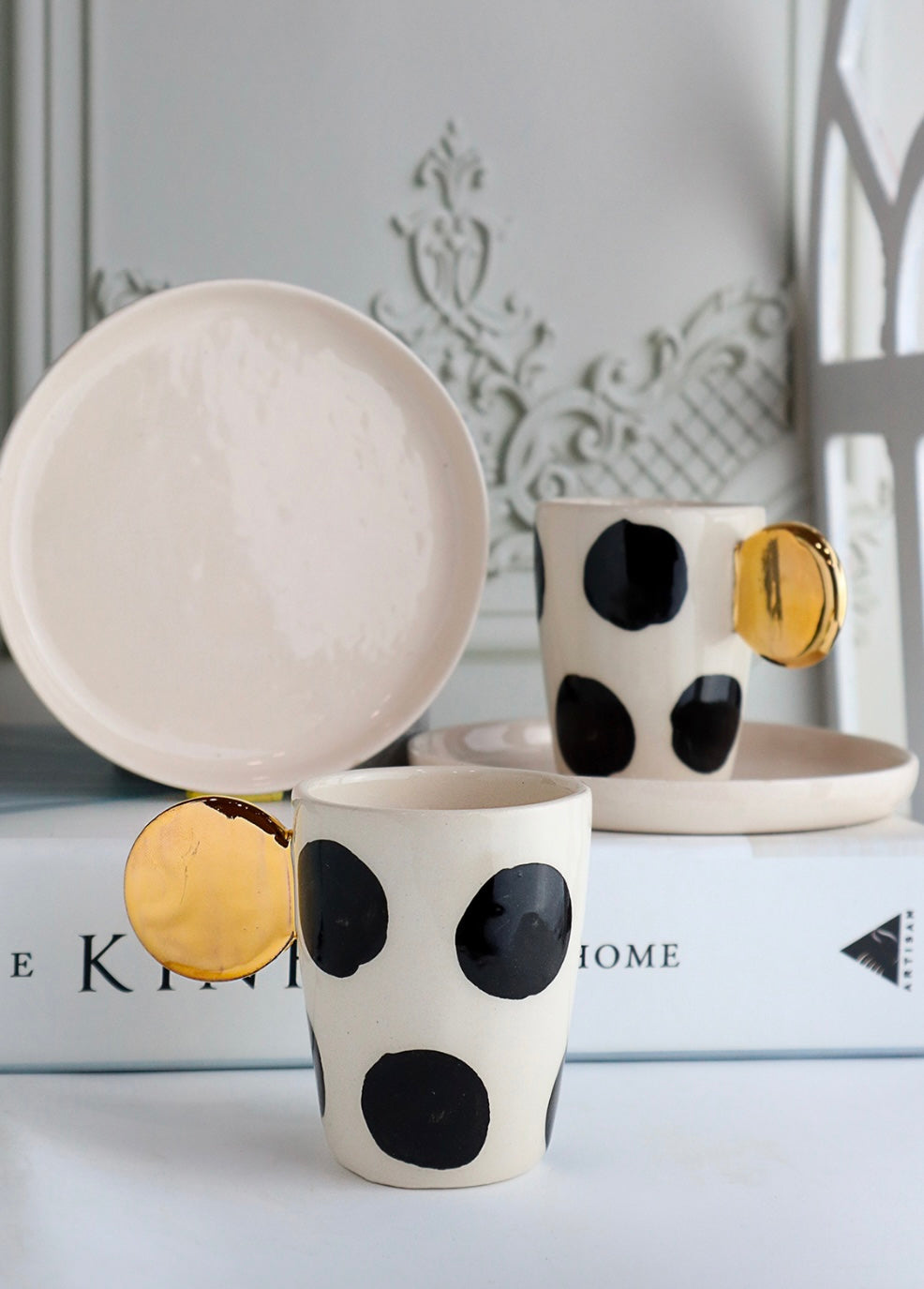 Polka dot espresso cup