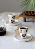 Purple leopard espresso cups