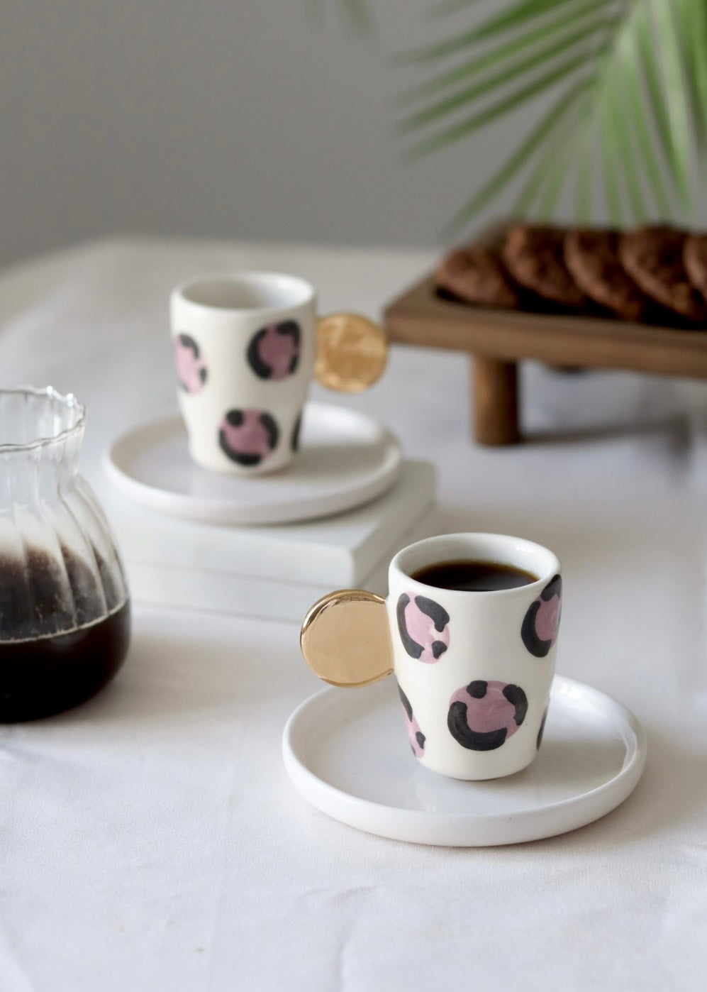 Purple leopard espresso cups