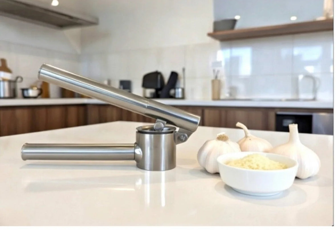 IKEA stainless steel garlic crusher