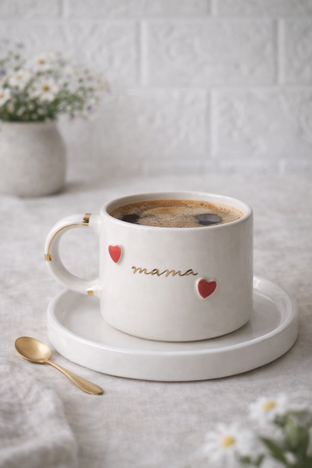 Mama Heart Mug — 24K Gold Detail