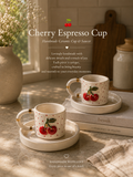 Set of 2 handmade cherry espresso cups